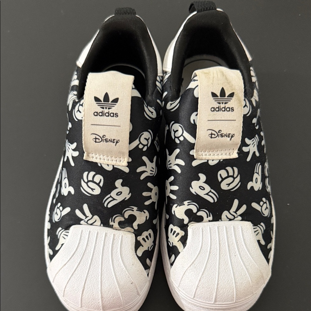 Adidas Kids Black and White Disney Sneakers